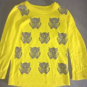 Old navy Girls Yellow owl sweater